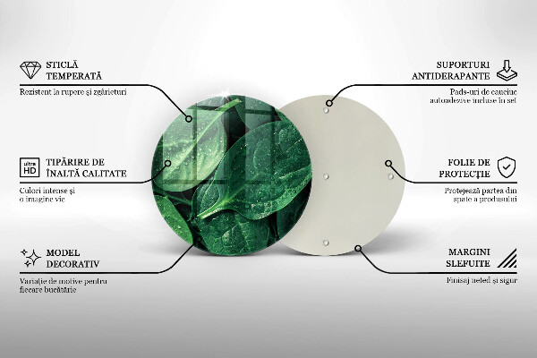 Tagliere in vetro Foglie di basilico