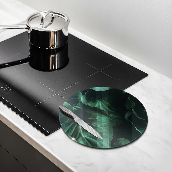 Tagliere in vetro Foglie selvatiche scure