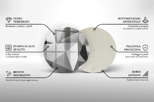 Tagliere in vetro Astrazione tagliente concreta