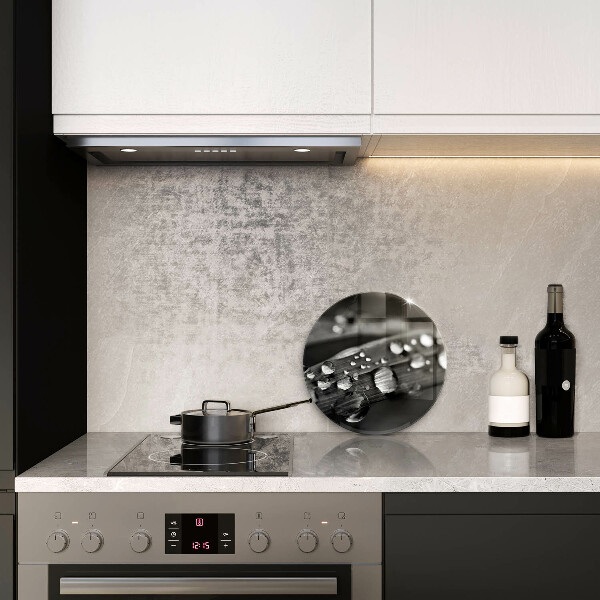 Tagliere in vetro Gocce di rugiada sulle foglie