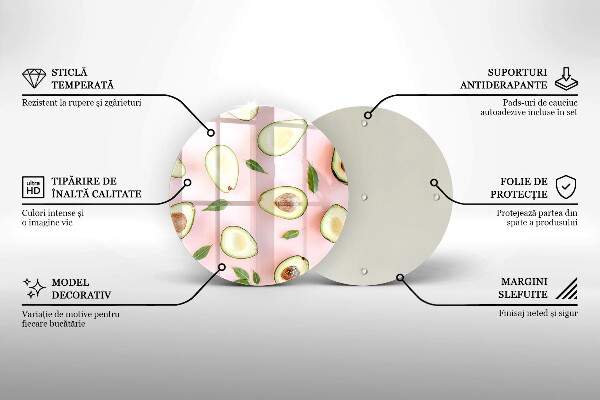 Tagliere in vetro Modello di avocado