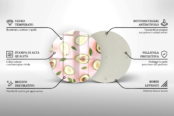 Tagliere in vetro Modello di avocado