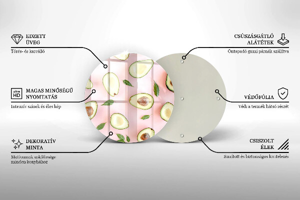 Tagliere in vetro Modello di avocado