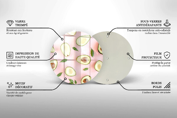 Tagliere in vetro Modello di avocado