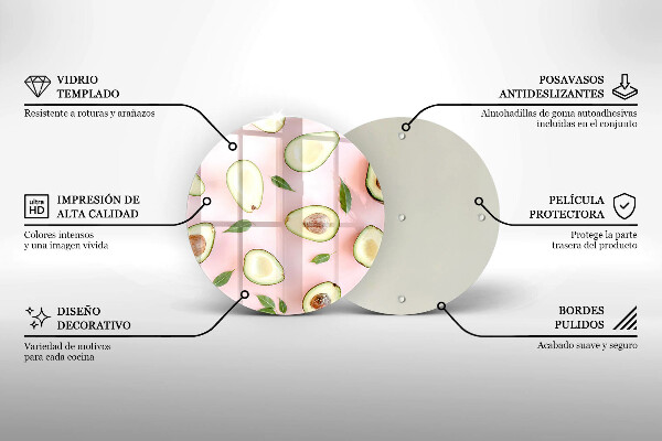 Tagliere in vetro Modello di avocado