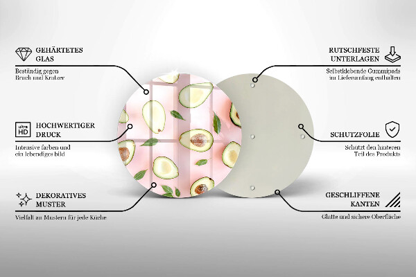 Tagliere in vetro Modello di avocado