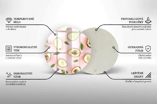 Tagliere in vetro Modello di avocado