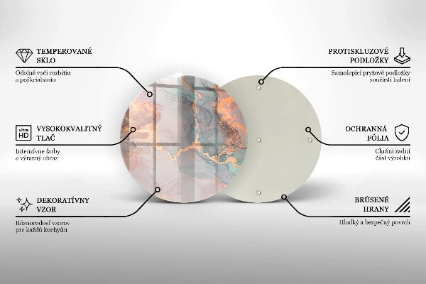 Tagliere in vetro Marmo con oro