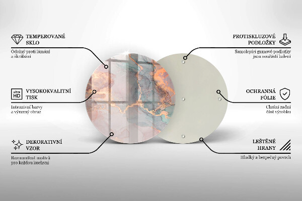 Tagliere in vetro Marmo con oro