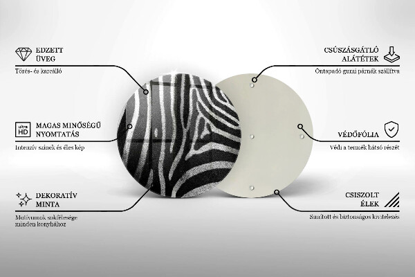 Tagliere in vetro Strisce zebrate