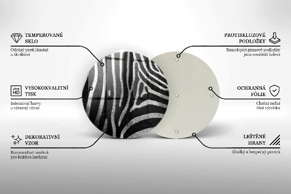 Tagliere in vetro Strisce zebrate