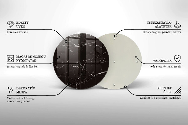 Tagliere in vetro Piastrelle di marmo