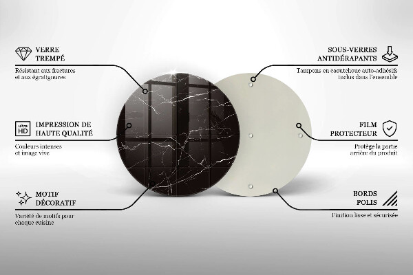Tagliere in vetro Piastrelle di marmo
