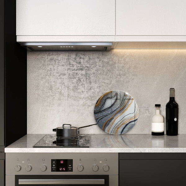 Tagliere in vetro roccia con oro