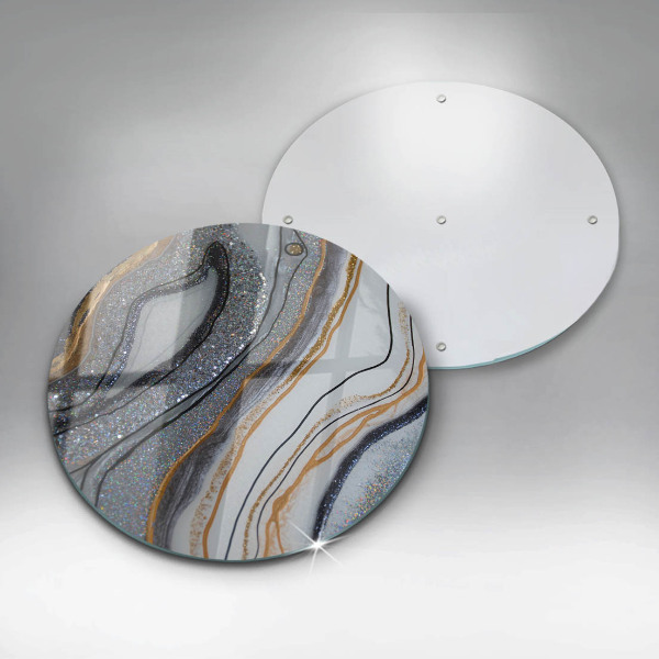 Tagliere in vetro roccia con oro