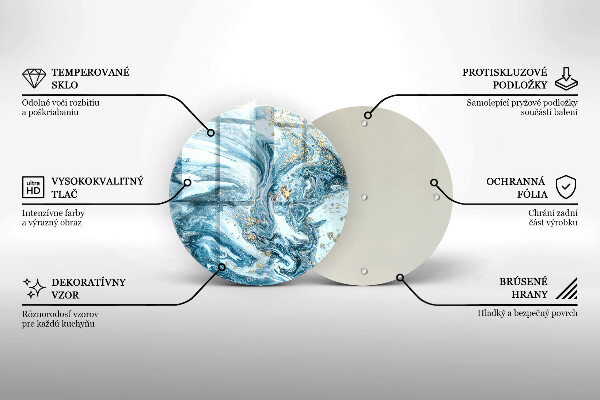 Tagliere in vetro Struttura con oro