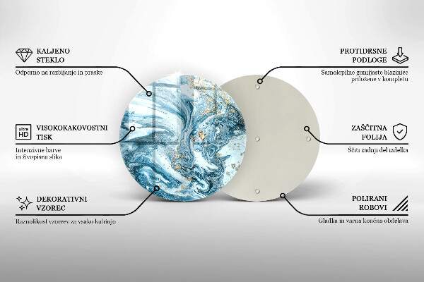 Tagliere in vetro Struttura con oro