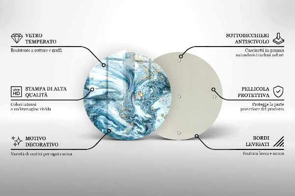 Tagliere in vetro Struttura con oro