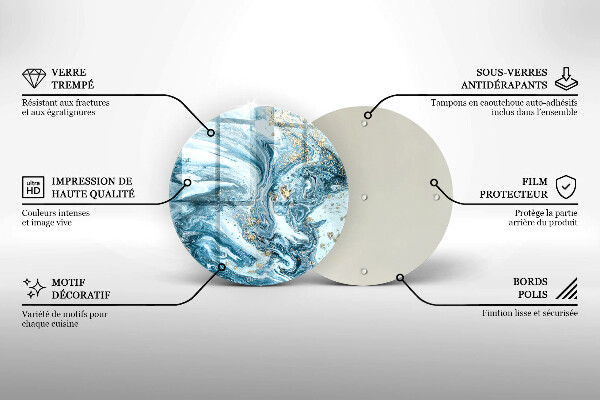 Tagliere in vetro Struttura con oro