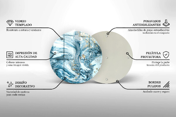 Tagliere in vetro Struttura con oro