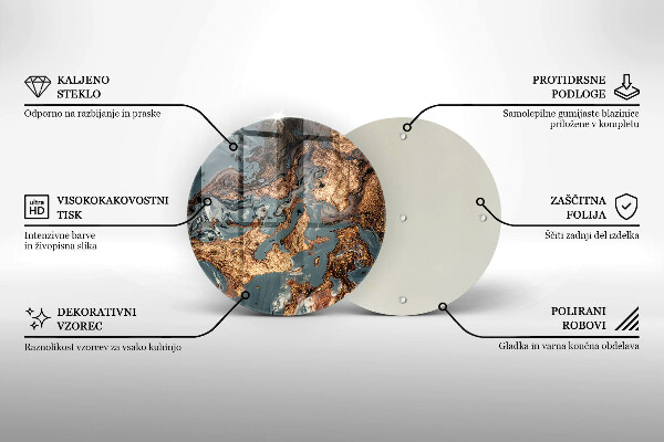 Tagliere in vetro Struttura in roccia dorata