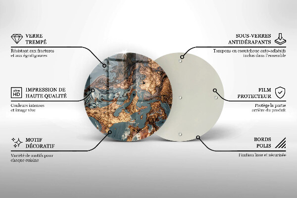 Tagliere in vetro Struttura in roccia dorata