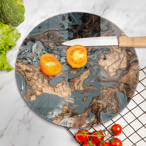 Tagliere in vetro Struttura in roccia dorata