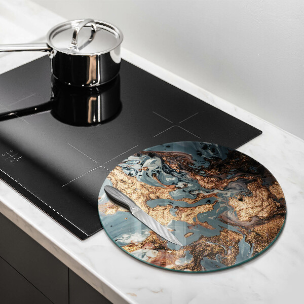 Tagliere in vetro Struttura in roccia dorata