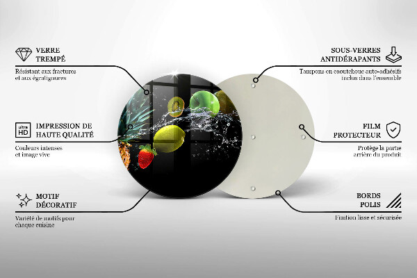 Tagliere in vetro temperato Frutta in acqua