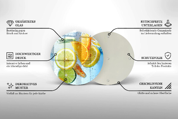 Tagliere in vetro Succosa acqua di agrumi