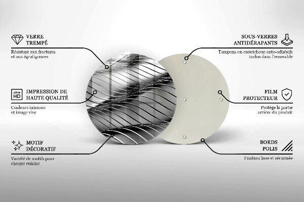 Tagliere in vetro Struttura in metallo 3D