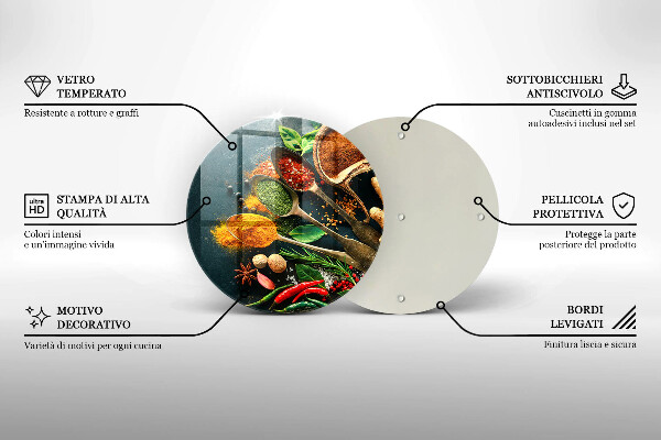 Tagliere in vetro Cucchiai per spezie da cucina