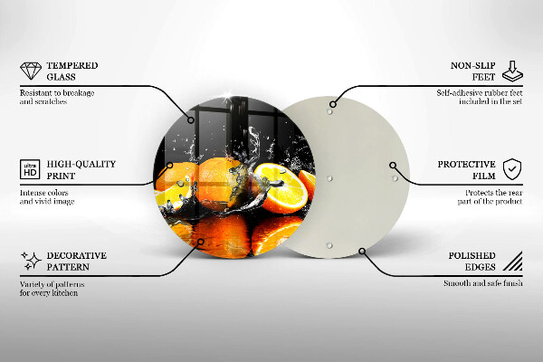 Tagliere in vetro Succoso frutto arancione