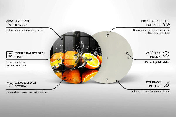 Tagliere in vetro Succoso frutto arancione