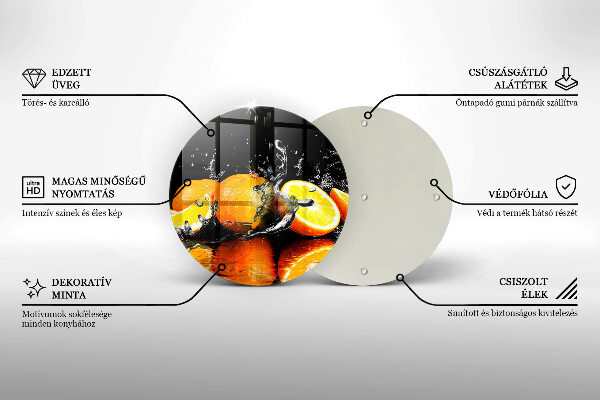 Tagliere in vetro Succoso frutto arancione