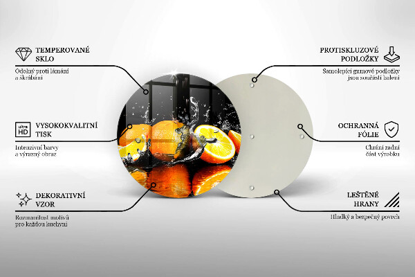 Tagliere in vetro Succoso frutto arancione