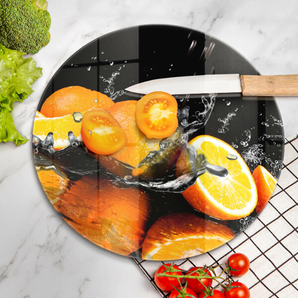 Tagliere in vetro Succoso frutto arancione