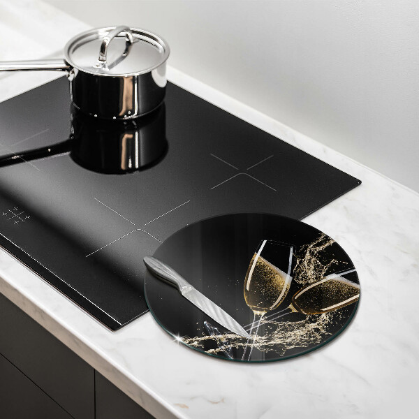 Tagliere in vetro Bicchieri di champagne