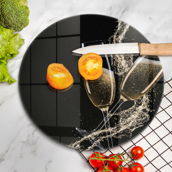 Tagliere in vetro Bicchieri di champagne