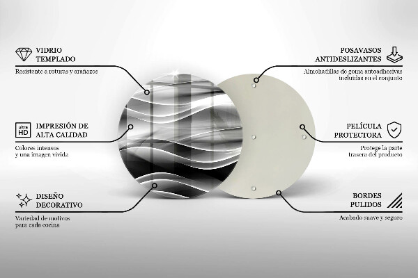 Tagliere in vetro Linee delicate di astrazione