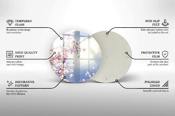 Tagliere in vetro Albero fiorito
