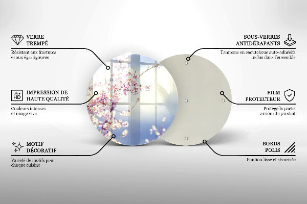 Tagliere in vetro Albero fiorito
