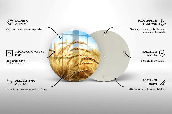 Tagliere in vetro Spighe di cereali nel campo