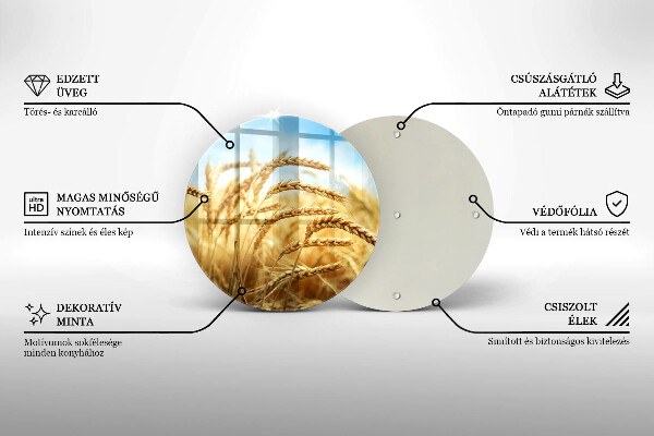 Tagliere in vetro Spighe di cereali nel campo