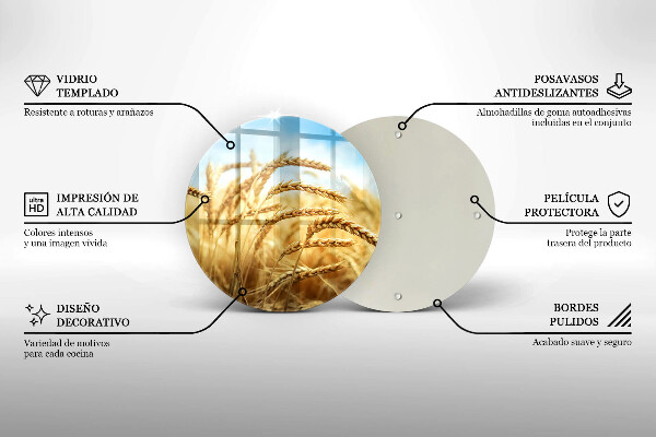 Tagliere in vetro Spighe di cereali nel campo