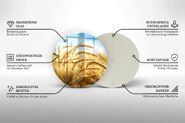 Tagliere in vetro Spighe di cereali nel campo