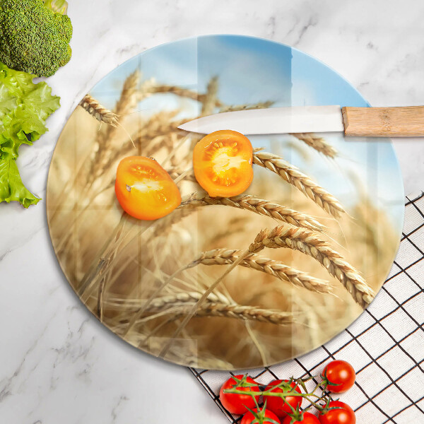 Tagliere in vetro Spighe di cereali nel campo