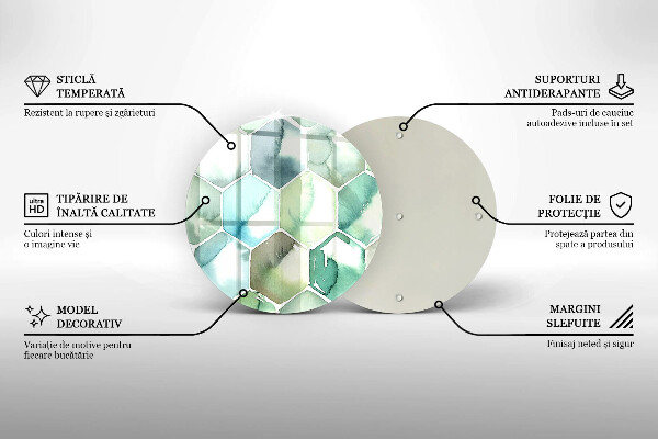 Tagliere in vetro Esagoni dell'acquerello