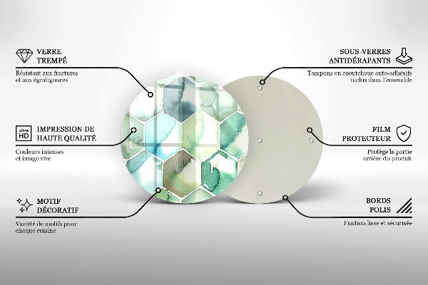 Tagliere in vetro Esagoni dell'acquerello