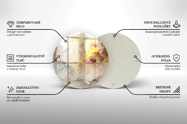 Tagliere in vetro temperato Struttura in marmo con oro